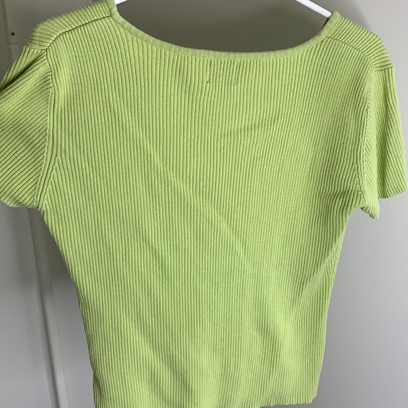 Colour Works Green Cotton Women’s Short Sleeve Top - Picture 5 of 5